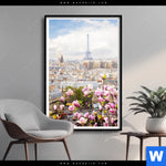 Poster Pariser Stadtdaecher Hochformat Produktvorschau mit dem Bild Pariser Stadtdächer im Format Hochformat.