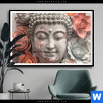 Poster Pastellblueten Und Buddha Querformat Produktvorschau mit dem Bild Pastellblüten und Buddha im Format Querformat.