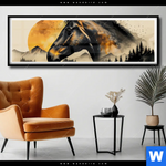 Poster Pferd Im Mondschein Panorama Produktvorschau mit dem Bild Pferd im Mondschein im Format Panorama.