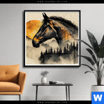 Poster Pferd Im Mondschein Quadrat Produktvorschau mit dem Bild Pferd im Mondschein im Format Quadrat.