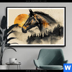 Poster Pferd Im Mondschein Querformat Produktvorschau mit dem Bild Pferd im Mondschein im Format Querformat.