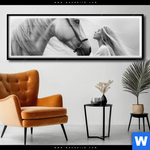Poster Pferd Wildnis Liebe Panorama Produktvorschau mit dem Bild Pferd - Wildnis Liebe im Format Panorama.