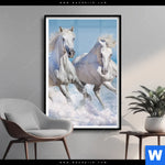 Poster Pferdeherde Am Strand Hochformat Produktvorschau mit dem Bild Pferdeherde am Strand im Format Hochformat.