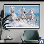 Poster Pferdeherde Am Strand Querformat Produktvorschau mit dem Bild Pferdeherde am Strand im Format Querformat.