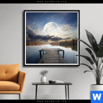 Poster Pier Am Fluss Quadrat Produktvorschau mit dem Bild Pier am Fluss im Format Quadrat.