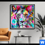 Poster Pop Art Loewe No 1 Quadrat Produktvorschau mit dem Bild Pop Art Löwe No.1 im Format Quadrat.