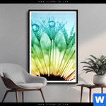 Poster Pusteblume Mit Tautropfen Hochformat Produktvorschau mit dem Bild Pusteblume mit Tautropfen im Format Hochformat.
