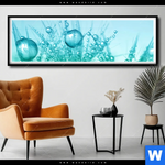 Poster Pusteblume Mit Tautropfen Panorama Produktvorschau mit dem Bild Pusteblume mit Tautropfen im Format Panorama.