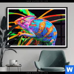 Poster Regenbogen Chamaeleon No 2 Querformat Produktvorschau mit dem Bild Regenbogen Chamäleon No.2 im Format Querformat.