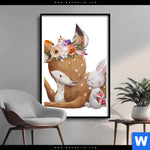 Poster Reh Haeschen Hochformat Produktvorschau mit dem Bild Reh & Häschen im Format Hochformat.