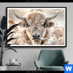 Poster Rind Kraft Der Stille Querformat Produktvorschau mit dem Bild Rind - Kraft der Stille im Format Querformat.