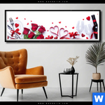 Poster Romantik Mit Rotwein Panorama Produktvorschau mit dem Bild Romantik mit Rotwein im Format Panorama.