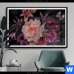 Poster Romantische Blumenillustration Querformat Produktvorschau mit dem Bild Romantische Blumenillustration im Format Querformat.