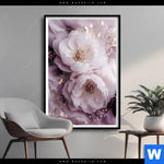 Poster Romantische Pfingstrosen Hochformat Produktvorschau mit dem Bild Romantische Pfingstrosen im Format Hochformat.