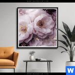 Poster Romantische Pfingstrosen Quadrat Produktvorschau mit dem Bild Romantische Pfingstrosen im Format Quadrat.