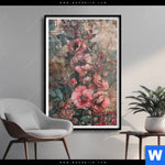 Poster Romantische Vintageblumen Hochformat Produktvorschau mit dem Bild Romantische Vintageblumen im Format Hochformat.