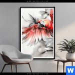 Poster Roter Papagei Im Flug Hochformat Produktvorschau mit dem Bild Roter Papagei im Flug im Format Hochformat.