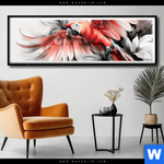 Poster Roter Papagei Im Flug Panorama Produktvorschau mit dem Bild Roter Papagei im Flug im Format Panorama.