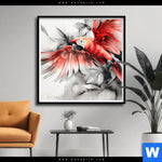 Poster Roter Papagei Im Flug Quadrat Produktvorschau mit dem Bild Roter Papagei im Flug im Format Quadrat.