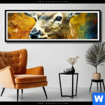 Poster Rothirsch Im Herbstwald Panorama Produktvorschau mit dem Bild Rothirsch im Herbstwald im Format Panorama.