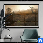 Poster Rothirsch Im Nebel Querformat Produktvorschau mit dem Bild Rothirsch im Nebel im Format Querformat.