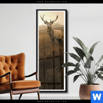 Poster Rothirsch Im Nebel Schmal Produktvorschau mit dem Bild Rothirsch im Nebel im Format Schmal.