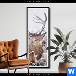 Poster Rothirsch Im Winter Schmal Produktvorschau mit dem Bild Rothirsch im Winter im Format Schmal.