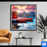 Poster Ruhiger Bergsee Quadrat Produktvorschau mit dem Bild Ruhiger Bergsee im Format Quadrat.