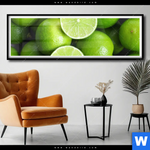 Poster Saftige Limetten Voller Energie Panorama Produktvorschau mit dem Bild Saftige Limetten voller Energie im Format Panorama.