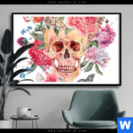 Poster Schaedel Im Boho Stil Querformat Produktvorschau mit dem Bild Schädel im Boho Stil im Format Querformat.