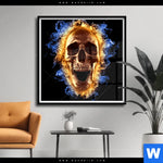 Poster Schaedel In Flammen Quadrat Produktvorschau mit dem Bild Schädel in Flammen im Format Quadrat.