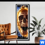 Poster Schaedel In Flammen Schmal Produktvorschau mit dem Bild Schädel in Flammen im Format Schmal.