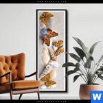 Poster Schmetterlinge Muscheln Im Sand Schmal Produktvorschau mit dem Bild Schmetterlinge & Muscheln im Sand im Format Schmal.