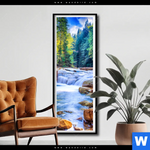 Poster Schoener Wasserfall Im Wald Schmal Produktvorschau mit dem Bild Schöner Wasserfall im Wald im Format Schmal.