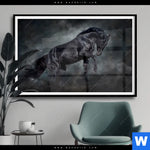 Poster Schwarzer Hengst Querformat Produktvorschau mit dem Bild Schwarzer Hengst im Format Querformat.