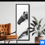 Poster Schwarzes Pferd Voller Energie Schmal Produktvorschau mit dem Bild Schwarzes Pferd voller Energie im Format Schmal.
