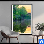 Poster See Mit Alter Bruecke Aus Stein Hochformat Produktvorschau mit dem Bild See mit alter Brücke aus Stein im Format Hochformat.