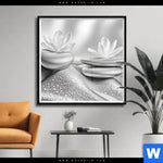 Poster Silberne Zen Harmonie Quadrat Produktvorschau mit dem Bild Silberne Zen Harmonie im Format Quadrat.