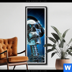 Poster Skelett Kopfhoerer Schmal Produktvorschau mit dem Bild Skelett & Kopfhörer im Format Schmal.