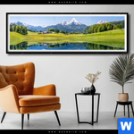 Poster Sommerlandschaft In Den Alpen Panorama Produktvorschau mit dem Bild Sommerlandschaft in den Alpen im Format Panorama.