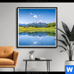 Poster Sommerlandschaft In Den Alpen Quadrat Produktvorschau mit dem Bild Sommerlandschaft in den Alpen im Format Quadrat.