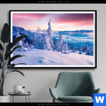 Poster Sonnenaufgang Im Schnee Querformat Produktvorschau mit dem Bild Sonnenaufgang im Schnee im Format Querformat.