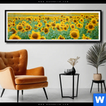 Poster Sonnenblumenfeld Panorama Produktvorschau mit dem Bild Sonnenblumenfeld im Format Panorama.