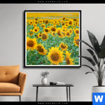 Poster Sonnenblumenfeld Quadrat Produktvorschau mit dem Bild Sonnenblumenfeld im Format Quadrat.