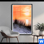Poster Sonnenuntergang Mit Duene Und Meer Hochformat Produktvorschau mit dem Bild Sonnenuntergang mit Düne und Meer im Format Hochformat.