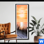Poster Sonnenuntergang Mit Duene Und Meer Schmal Produktvorschau mit dem Bild Sonnenuntergang mit Düne und Meer im Format Schmal.