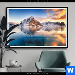 Poster Sonnenuntergang Norwegen Querformat Produktvorschau mit dem Bild Sonnenuntergang Norwegen im Format Querformat.