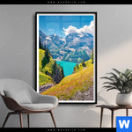 Poster Sonniger Tag Am Gletscher Hochformat Produktvorschau mit dem Bild Sonniger Tag am Gletscher im Format Hochformat.