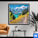 Poster Sonniger Tag Am Gletscher Quadrat Produktvorschau mit dem Bild Sonniger Tag am Gletscher im Format Quadrat.