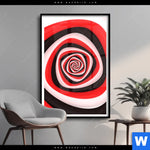 Poster Spirale In Rot Weiss Schwarz Hochformat Produktvorschau mit dem Bild Spirale in rot weiß schwarz im Format Hochformat.